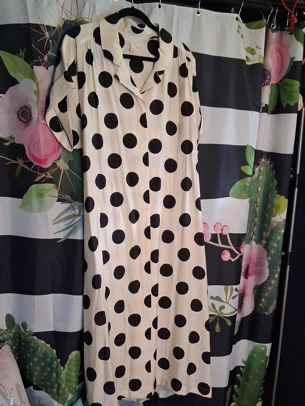 Cato Cream Midi Dress with Black Polka Dots